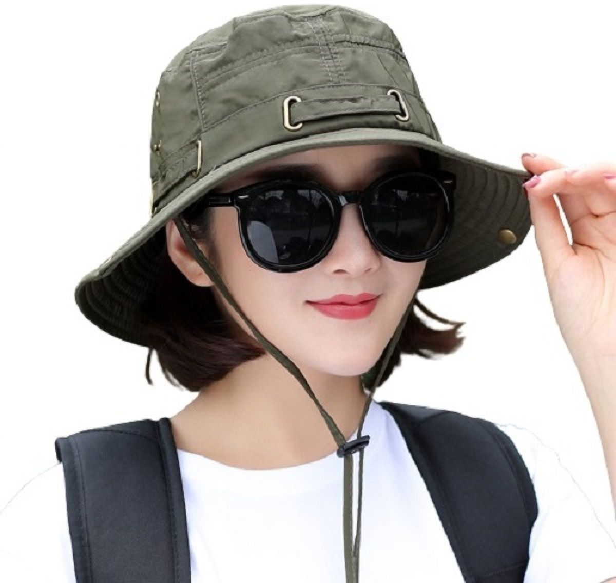 AlexVyan Round Hat Sun Visor Hat for Women UV Protection Wide Brim Summer Cap for Girls.-image-26