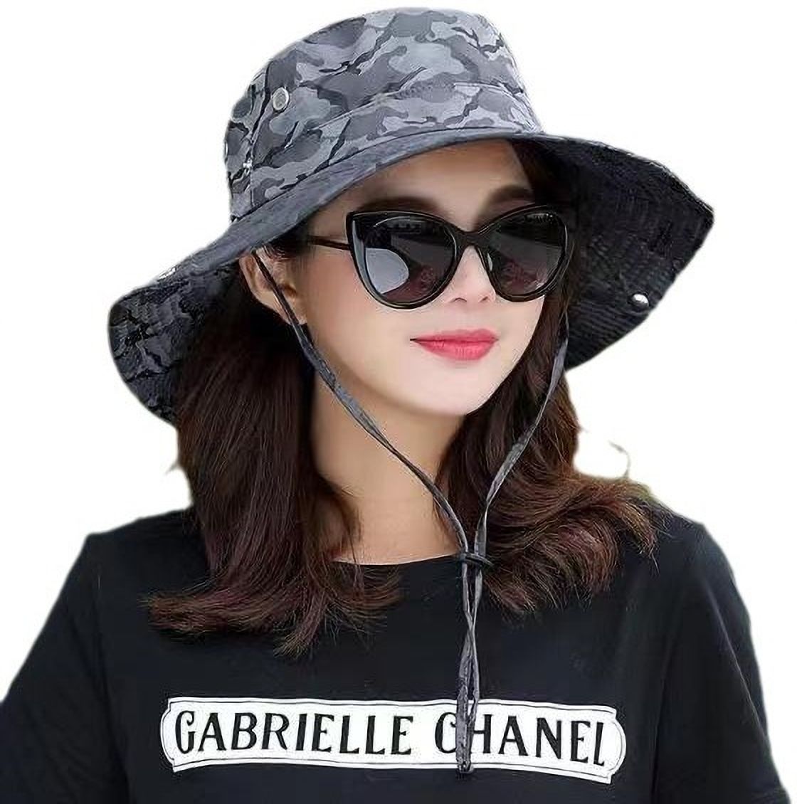 AlexVyan Army Round Sun Visor Hat Cap for Women & Girls UV Protection Wide Brim Summer-image-8