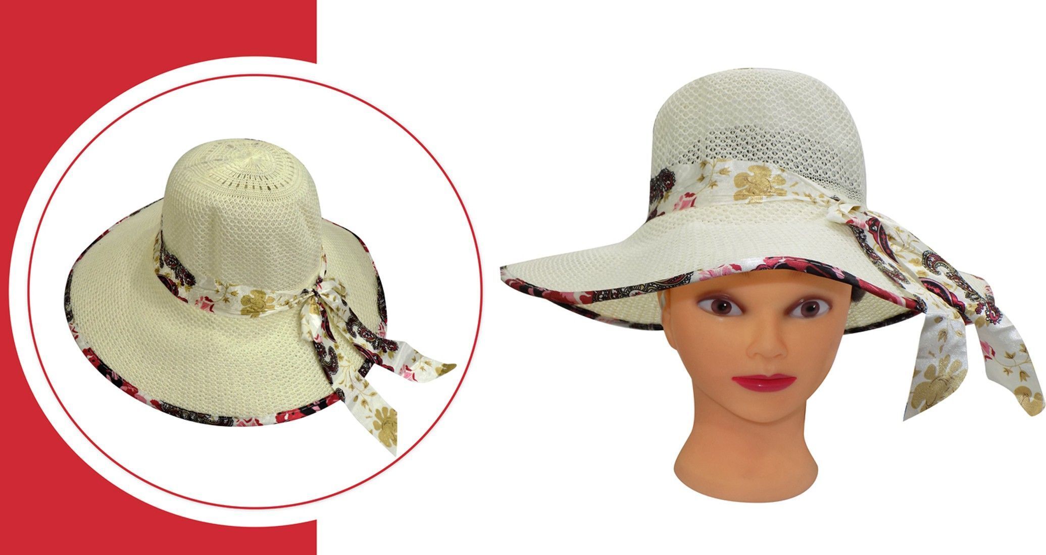 yagnn Trend Beautiful Flower Printed Summer Hat For Women And Girls-picture-21