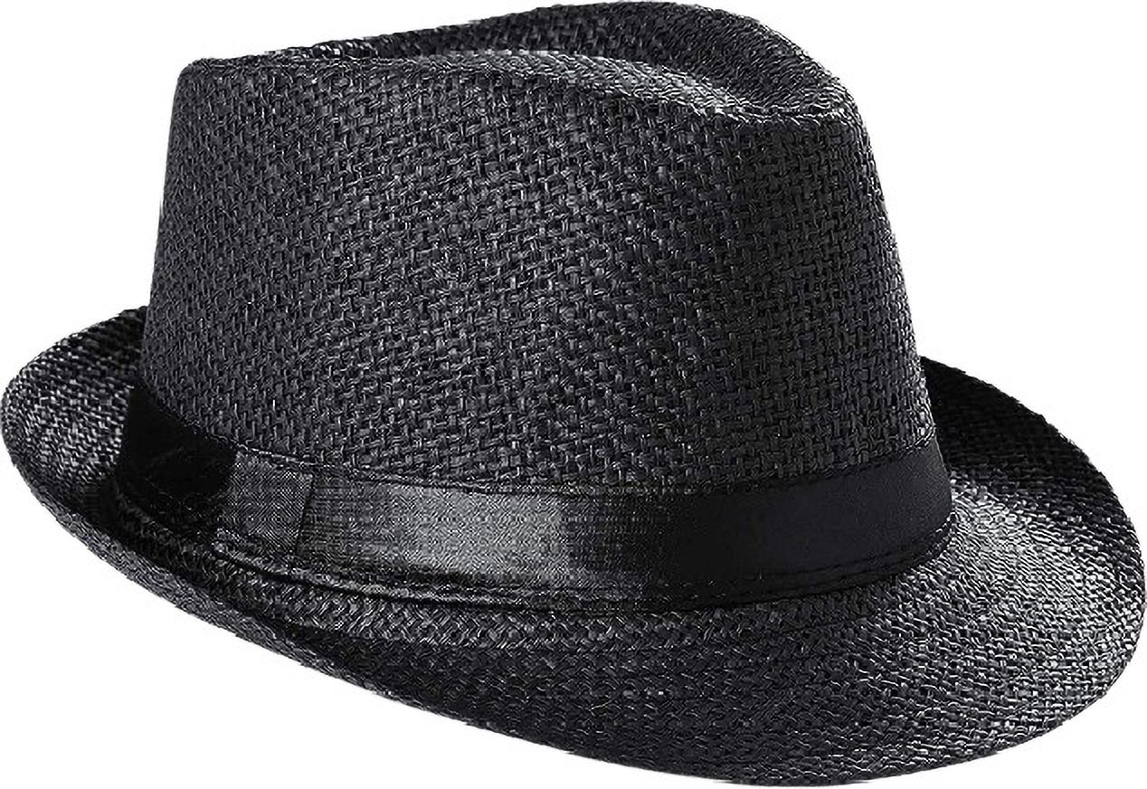 Adorazone Baby Boy's & Girl's Straw Fedora Short Brim Hat (5-10 Years)-image-6