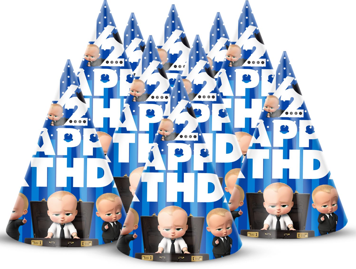 ZYOZI Boss Baby Theme Half Birthday Party Hats, 6 month Birthday Cone Party Hats-picture-14