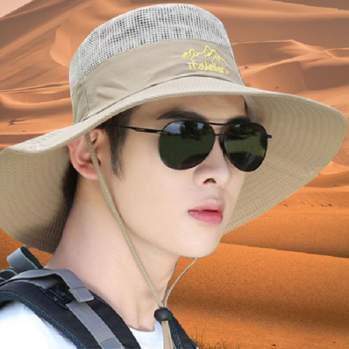 AlexVyan Round Crown Hats Sun & UV Protection Breathable Casual Beach Safari Hat for Men-picture-29