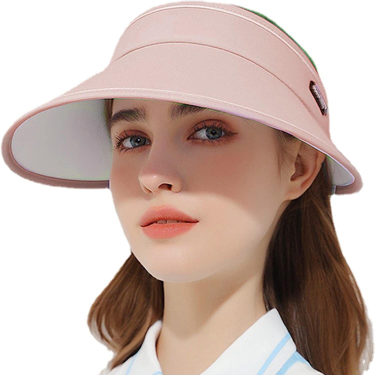AlexVyan Wide Brim Sportswear Athletic Visor Hat Empty Top Ponytail UV Protection-image-4