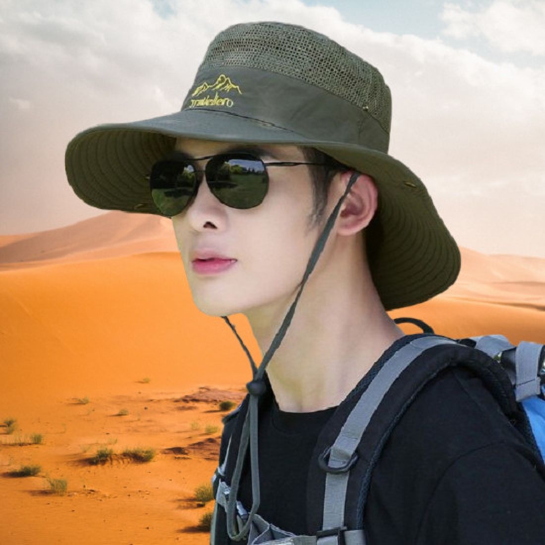 AlexVyan UV Protection Round Sun Cap for Hiking, Fishing, Gardning, Travel