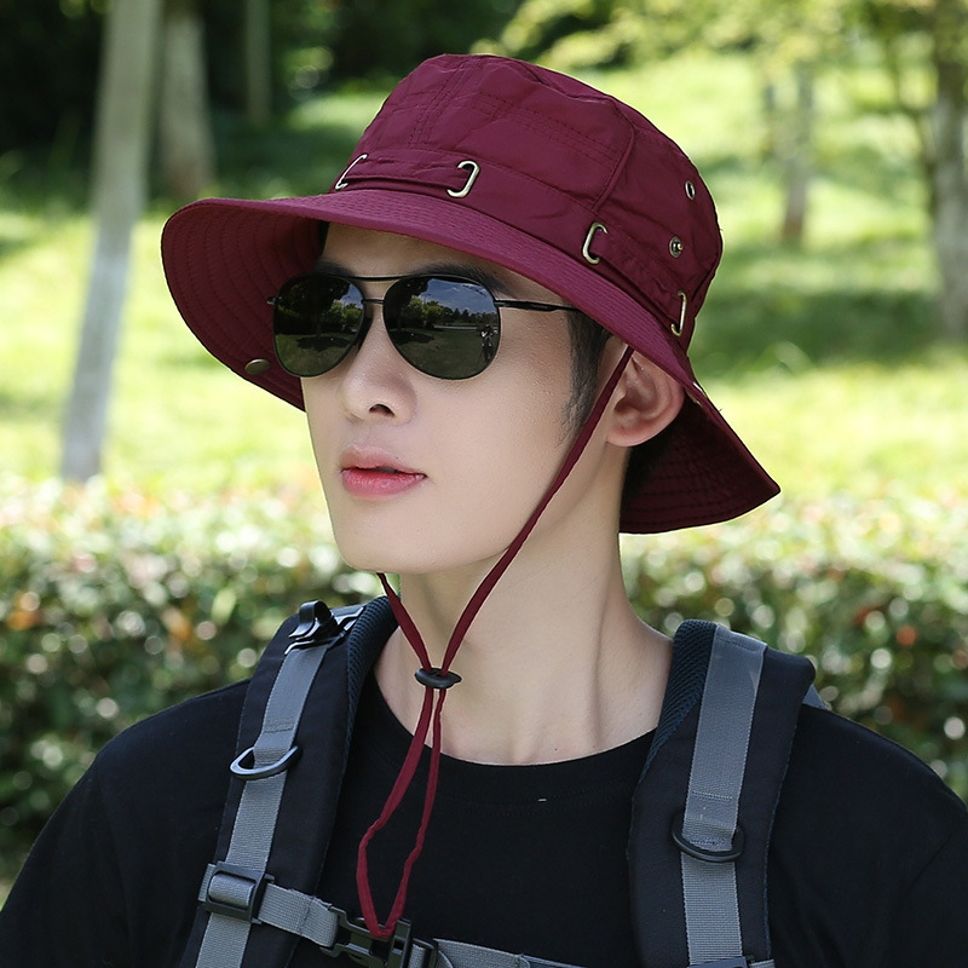AlexVyan Casual Beach Hat Sun Visor Hat for Gents UV Protection Wide Brim Summer Hat Cap.-image-40