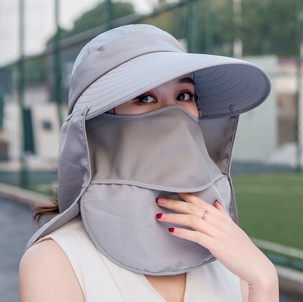 AlexVyan Women Wide Brim 360 UV Protection Sun Hat Sunvisor Detachable Neck FaceFlap..-picture-18