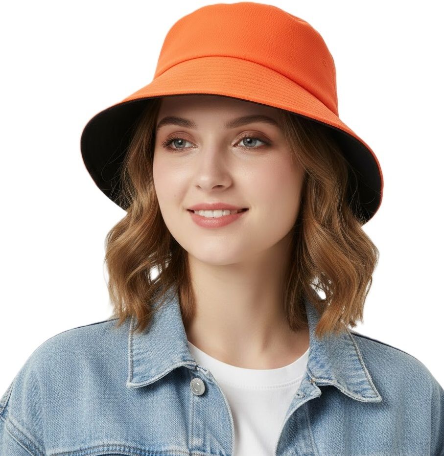AlexVyan Reversible Bucket Summer Casual Beach Cap Hats UV Protection Wide Brim for Girls-picture-30