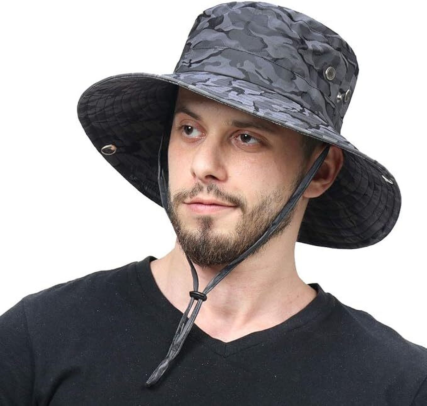 AlexVyan Army Round Crown Sun Visor Hat Cap for Men & Boy UV Protection Wide Brim Summer.