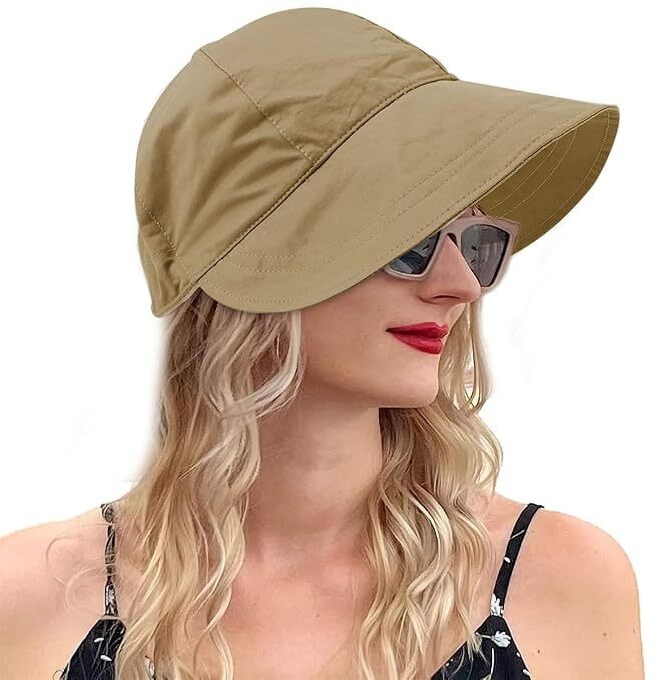 AlexVyan Sun Bucket Hat for Girls Wide Brim UV Protection with Drawstring Closure-picture-22