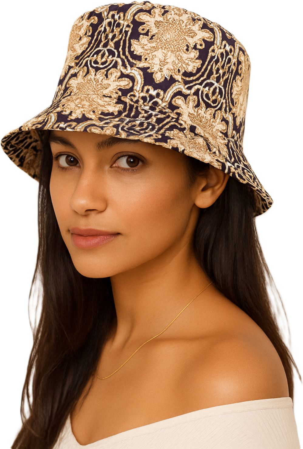 ZACHARIAS Women's Fishermen Cotton Printed Bucket Cap Hat-picture-14