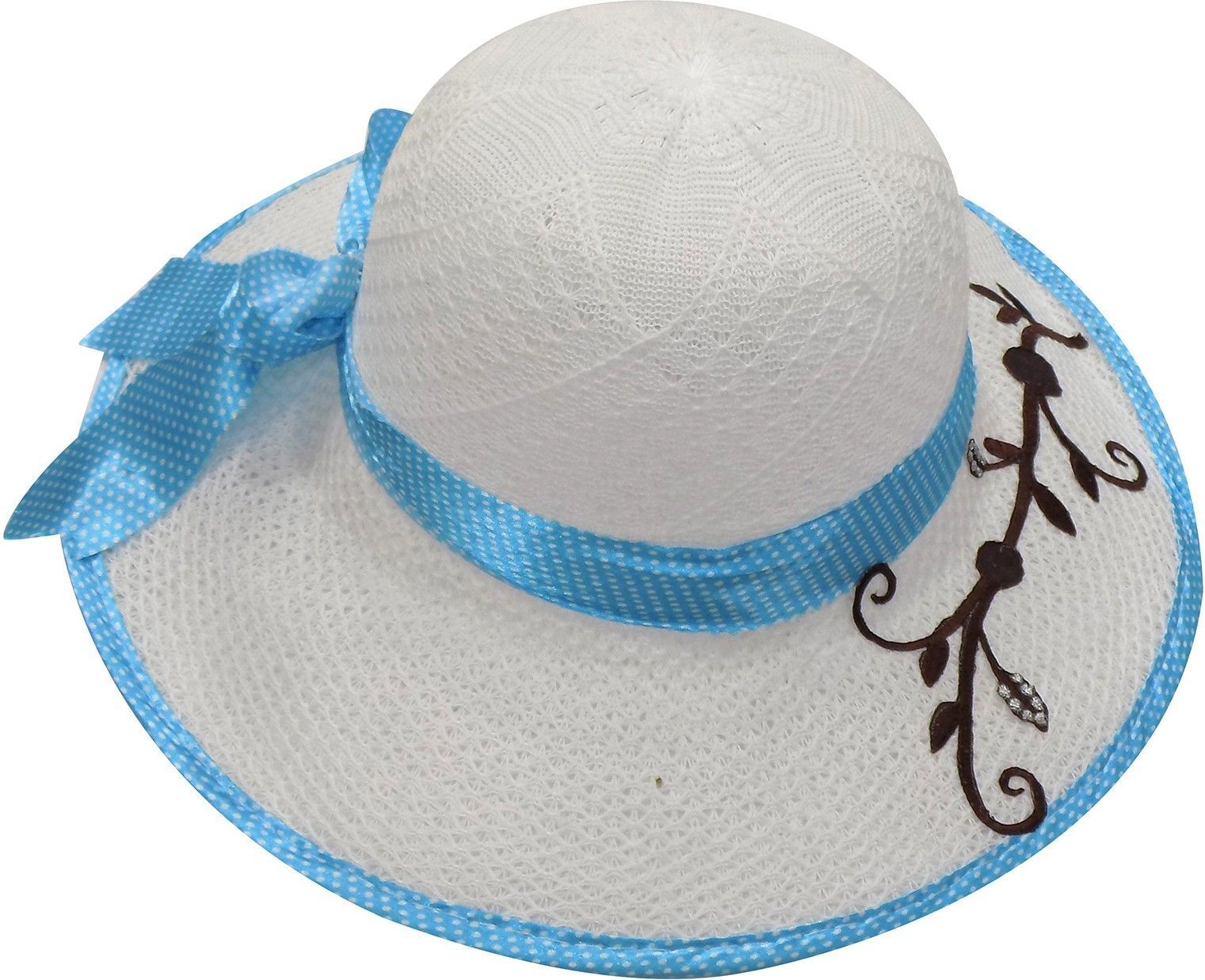 RIDITT TREND Fancy Hat Women Girls Beach Cap, Summer Hat Ribbon Cream 30 Gram Pack of 1-image-6