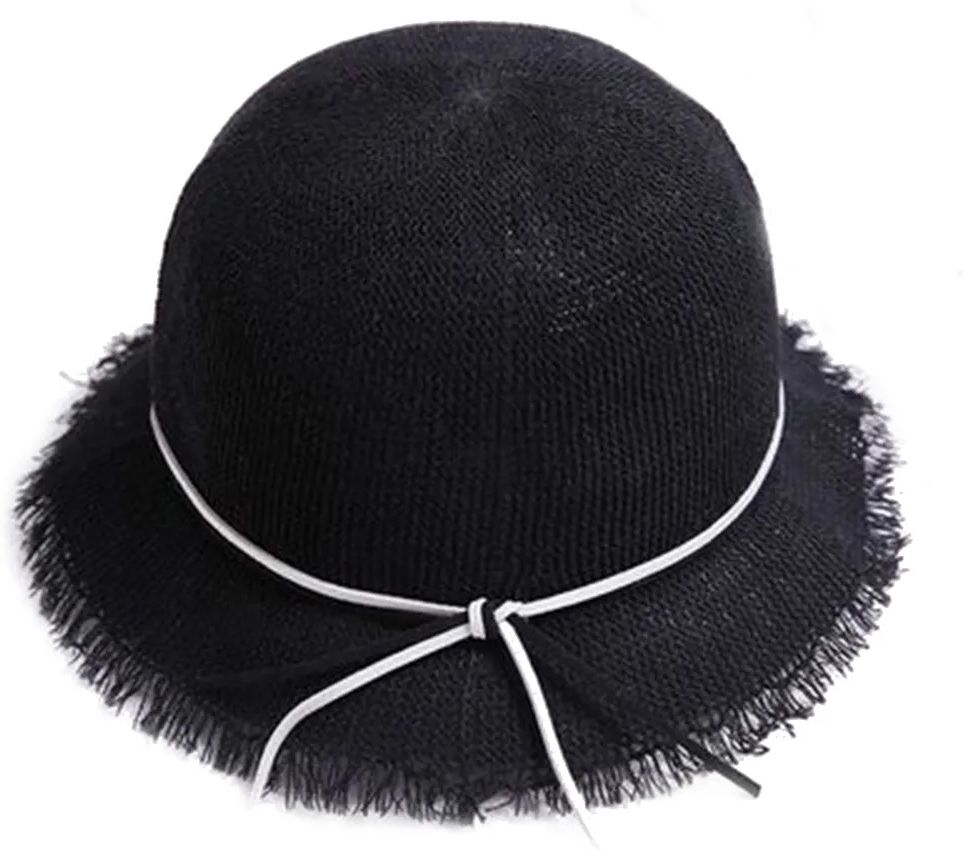 ACCERY Fringe Summer Cool Breathable Beach Sun Linen Bucket Hat for Women-picture-13