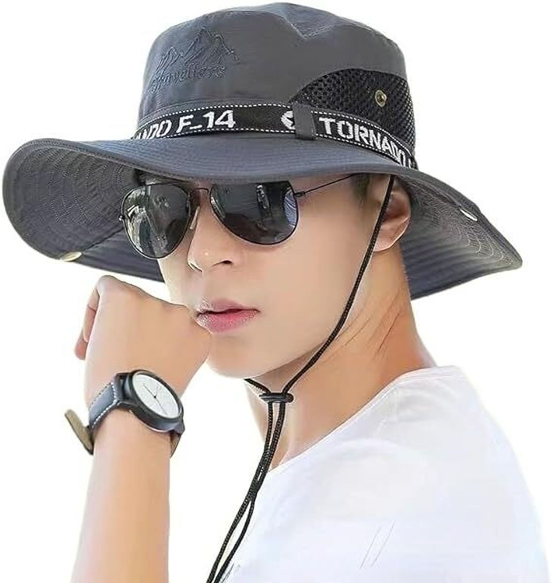 AlexVyan Summer Round Hats Cap Wide Brim UV Protection Breathable Beach Sun-Hat Cap-picture-39