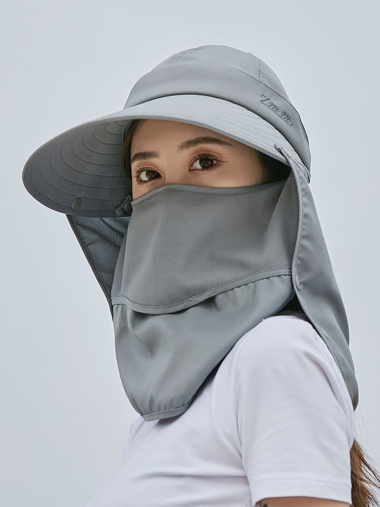 AlexVyan Women Wide Brim 360 UV Protection Sun Hat Sunvisor Detachable Neck Face Flap