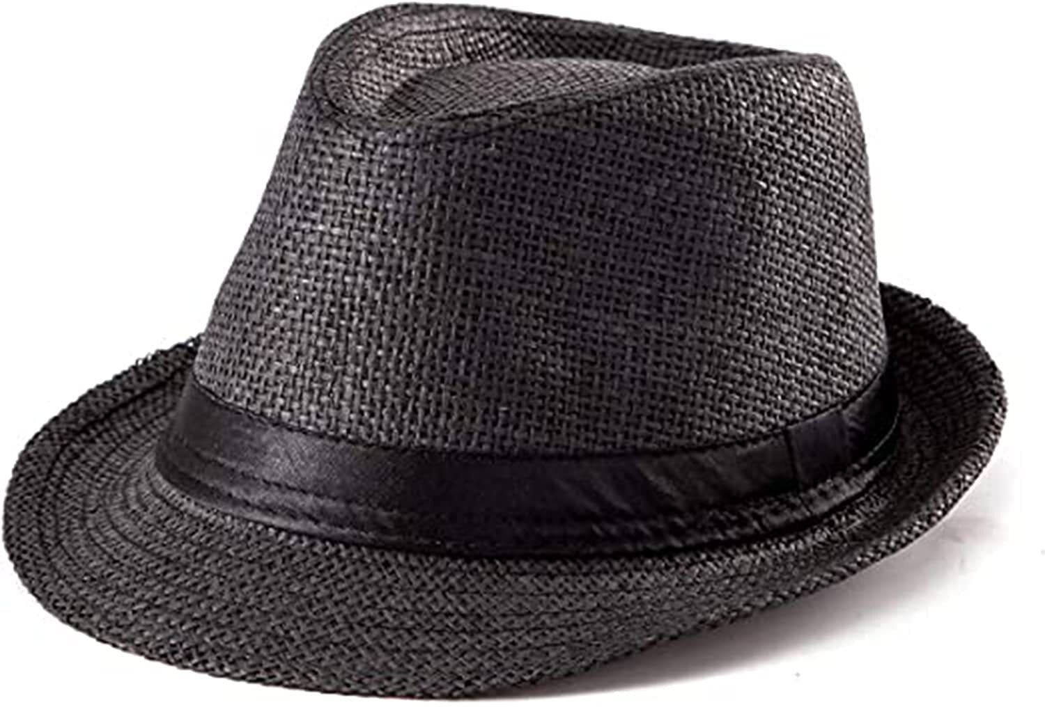 Adorazone Boy's & Girl's Straw Fedora Short Brim Hat (6-24months)-image-5