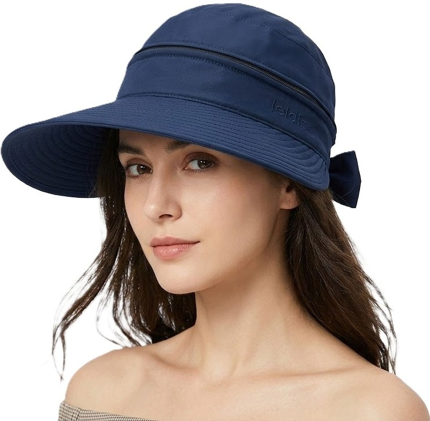 AlexVyan 2 in 1 (Cap and Visor) Wide Brim Round Hat and Sun Visor UV Protection Summer-picture-13