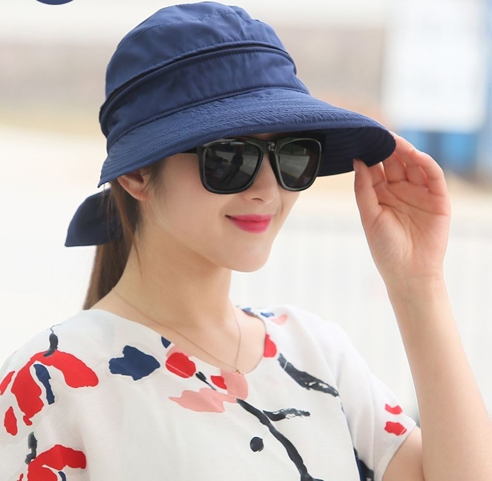 AlexVyan 2 In 1 ( Cap and Visor) Wide Brim Hat and Sun Visor ,UV Protection Summer Cap-picture-38
