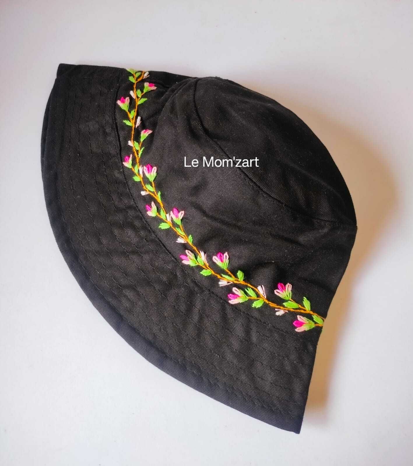 lemomzart Hand-embroidered hat with floral-picture-15