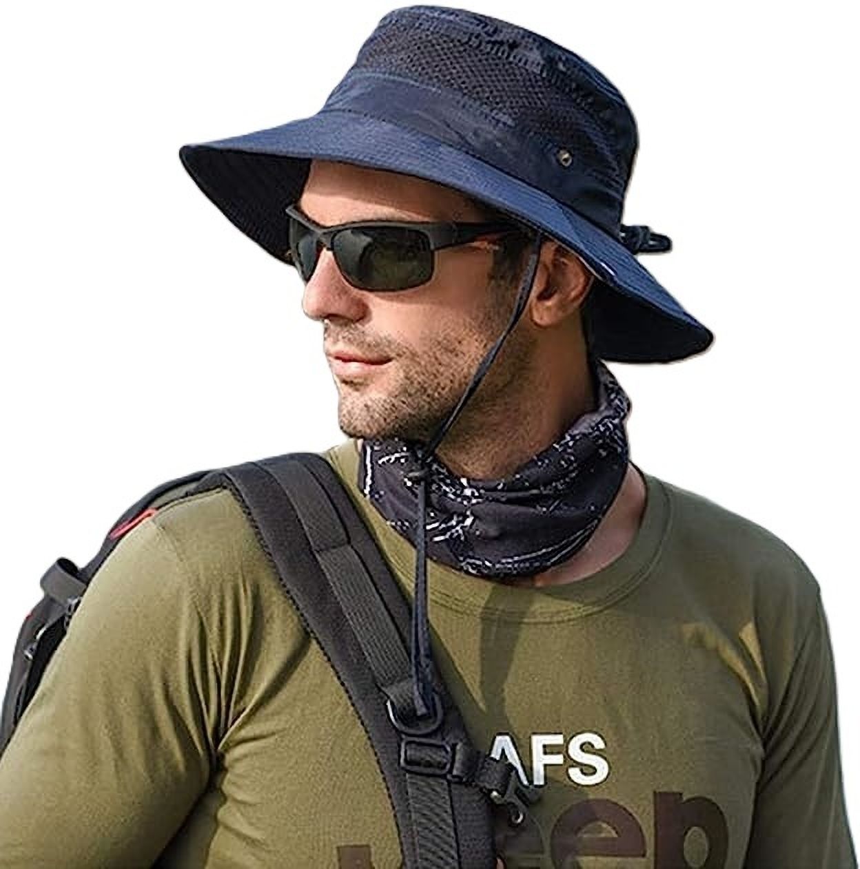 AlexVyan Round Crown Sun Visor Hat Cap for Men UV Protection Summer Wide Brim-picture-29
