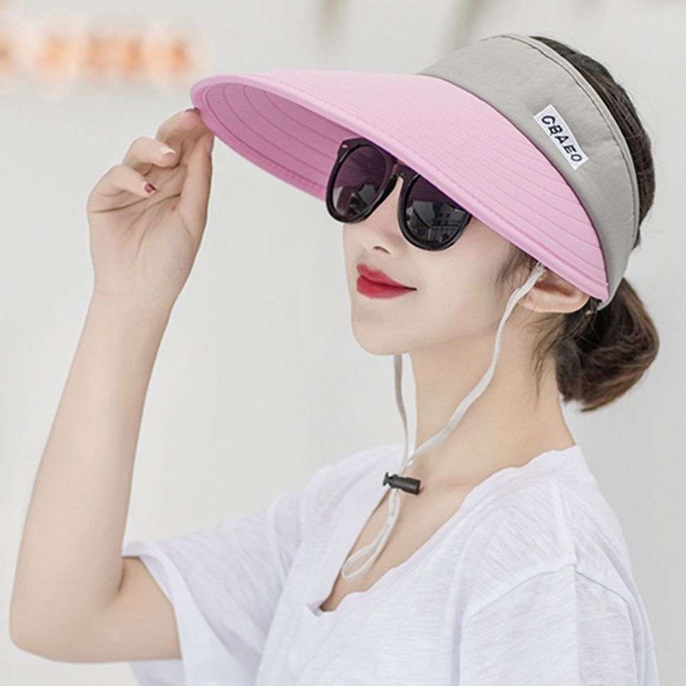 AlexVyan Sun Visor Cap 5.5" Wide Brim Summer Cap UV Protection Breathable Beach Sun Hat