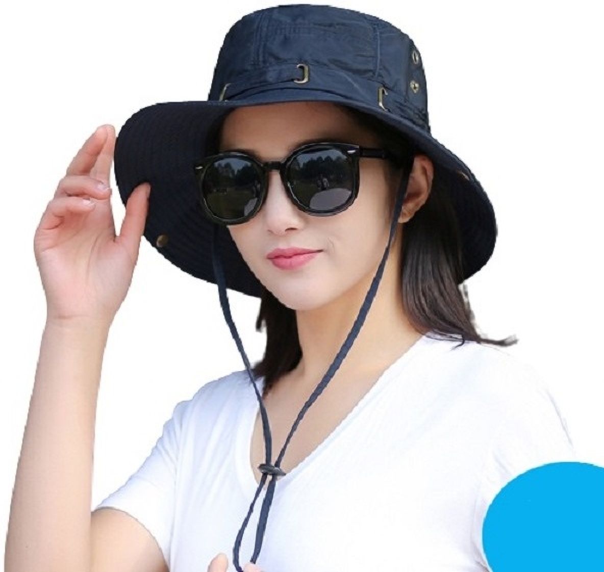 AlexVyan Round Hat Sun Visor Hats for Women UV Protection Wide Brim Summer Cap for Girls-image-31