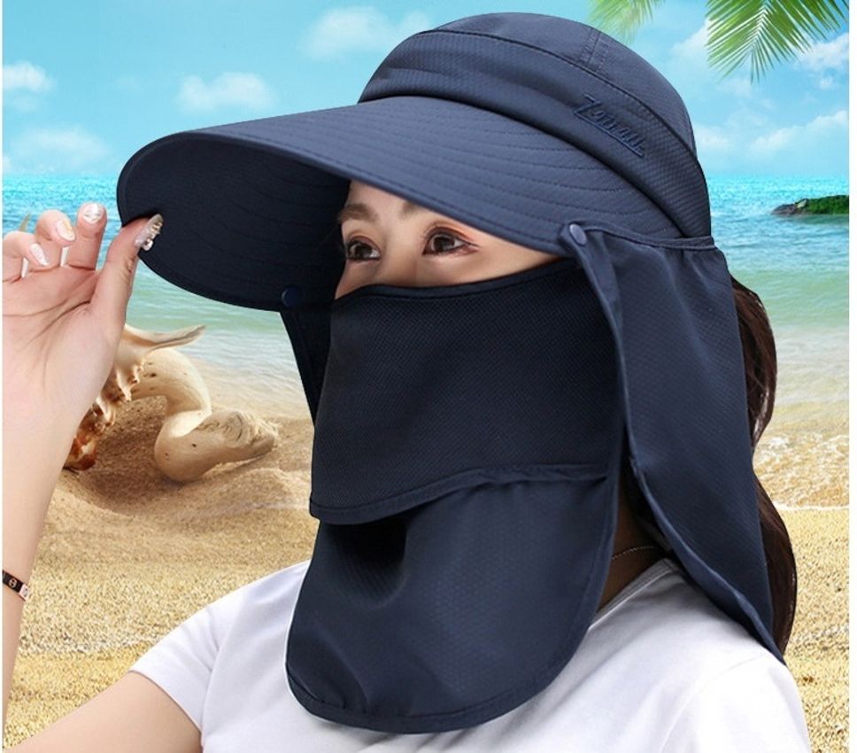 AlexVyan Women Wide Brim 360 UV Protection Sun Hat Sunvisor Detachable Neck FaceFlap.-picture-12