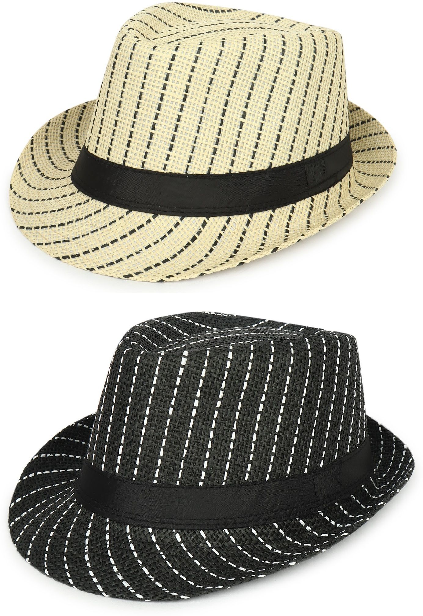 ZACHARIAS Paper Jute Fedora Hat Cap