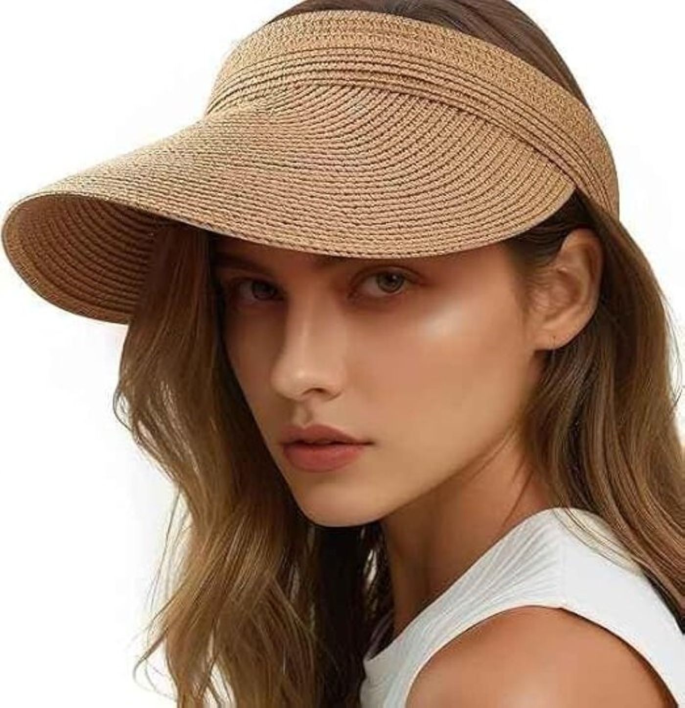 Xeekart Straw Hat Sun Cap for Women,Wide Brim Beach Hat for Women UV Protection Cap