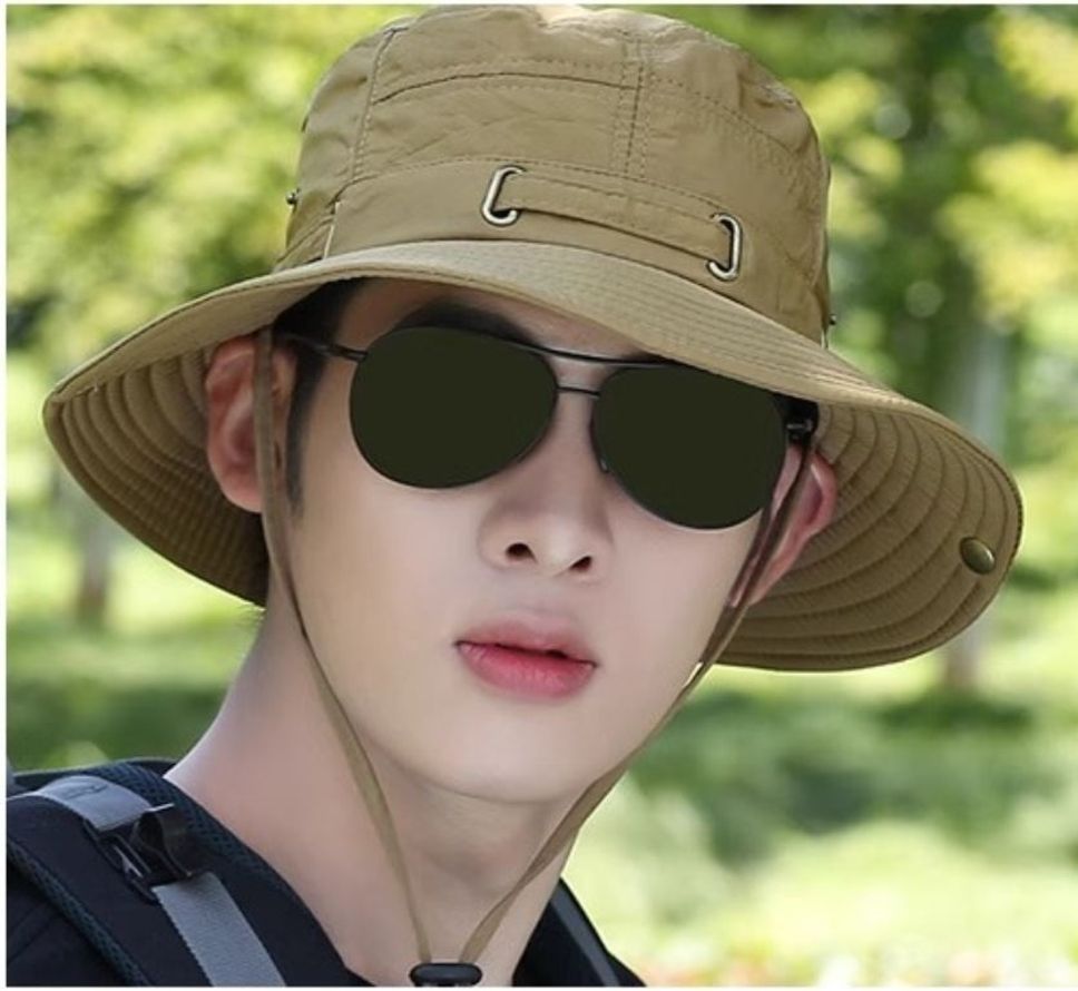 AlexVyan Casual Beach Hat SunVisor Hat for Gents UV Protection Wide Brim Summer Hat Cap-picture-47