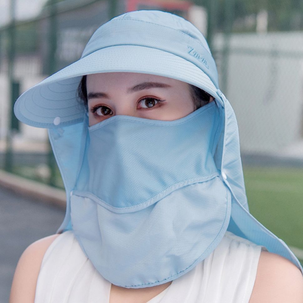 AlexVyan Women Wide Brim 360 UV Protection Sun Hat Sunvisor Detachable Neck Face flap.-image-46