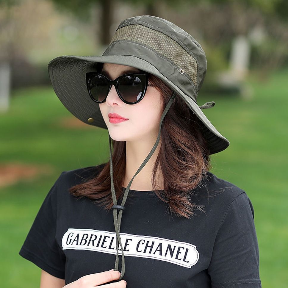 AlexVyan Round Crown Hat Sun Visor Hats for Women UV Protection Summer Wide Brim Hat Cap