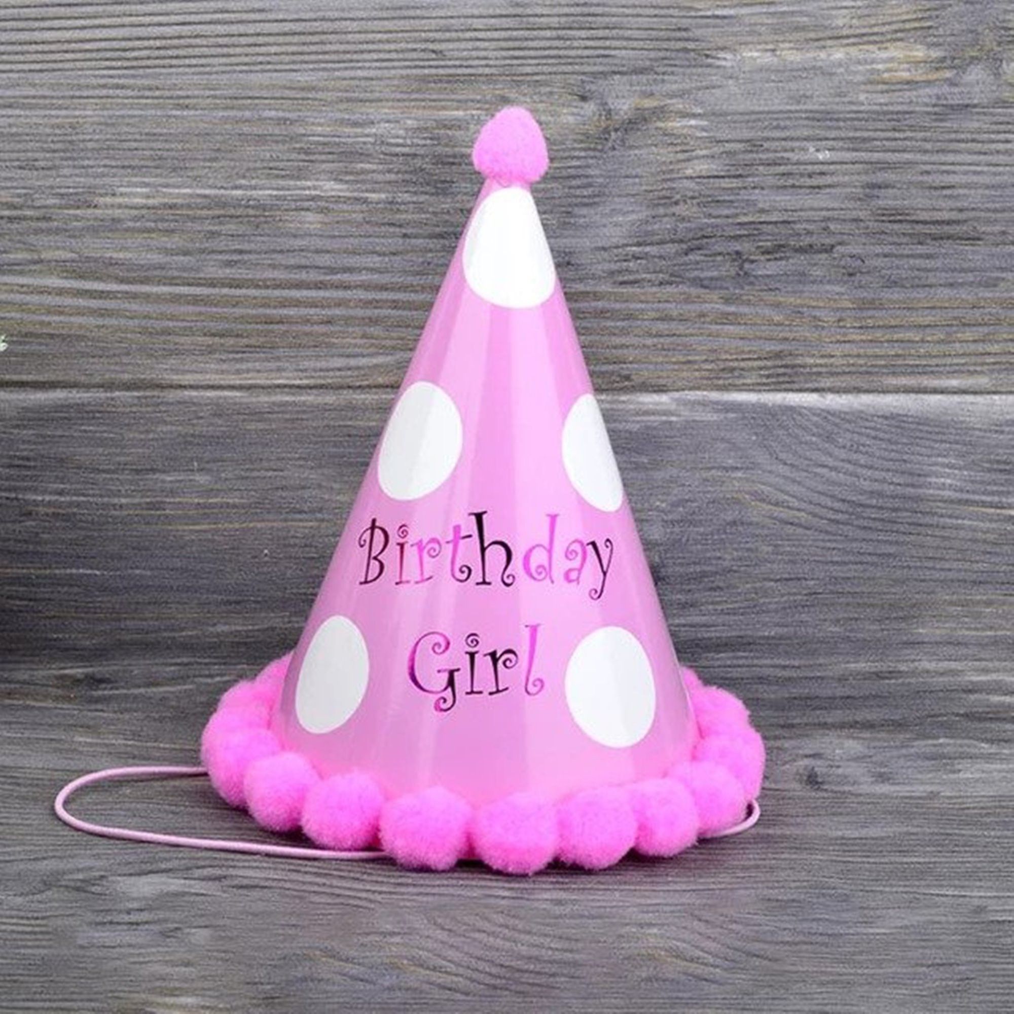 FUNCART Birthday Girl Polka Dot Cone Cap