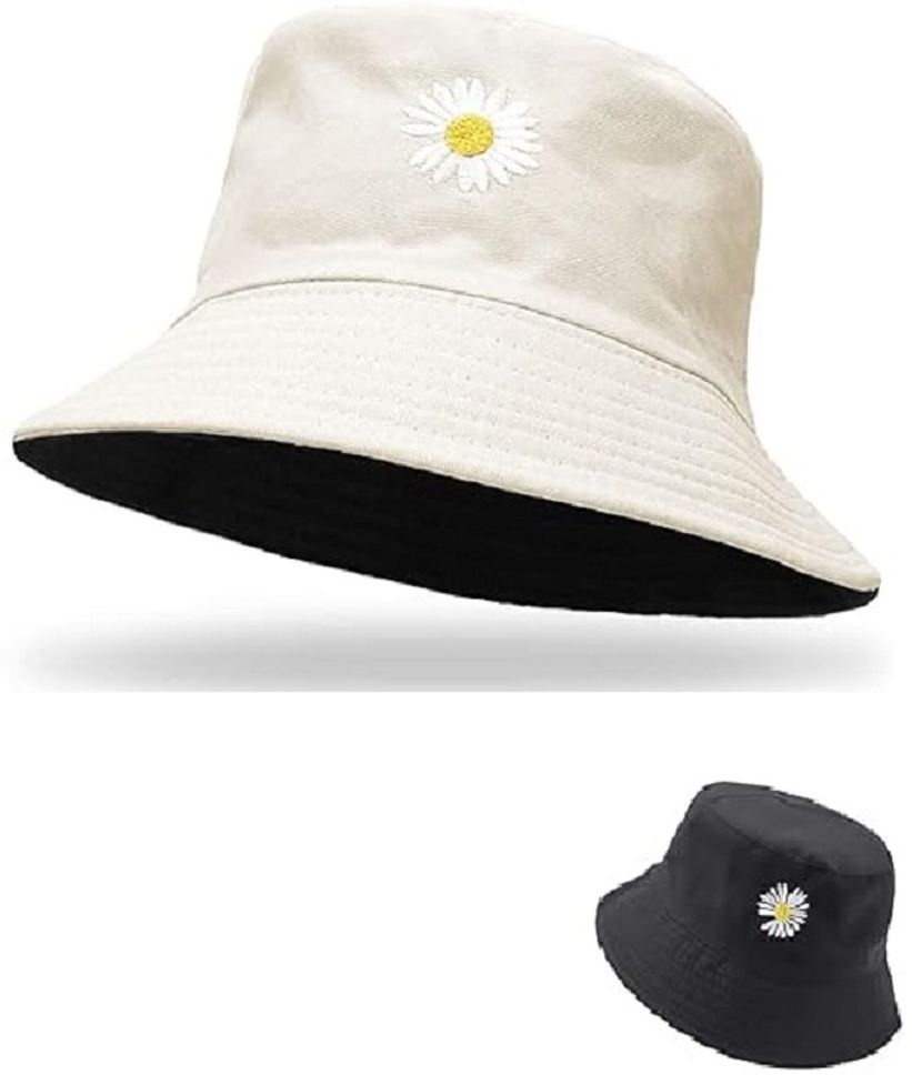 GOPINATH AUTOLINK 1pcs Black Double-Sided Daisy Flower Fisherman Cycling Men reversible basket cap-picture-19