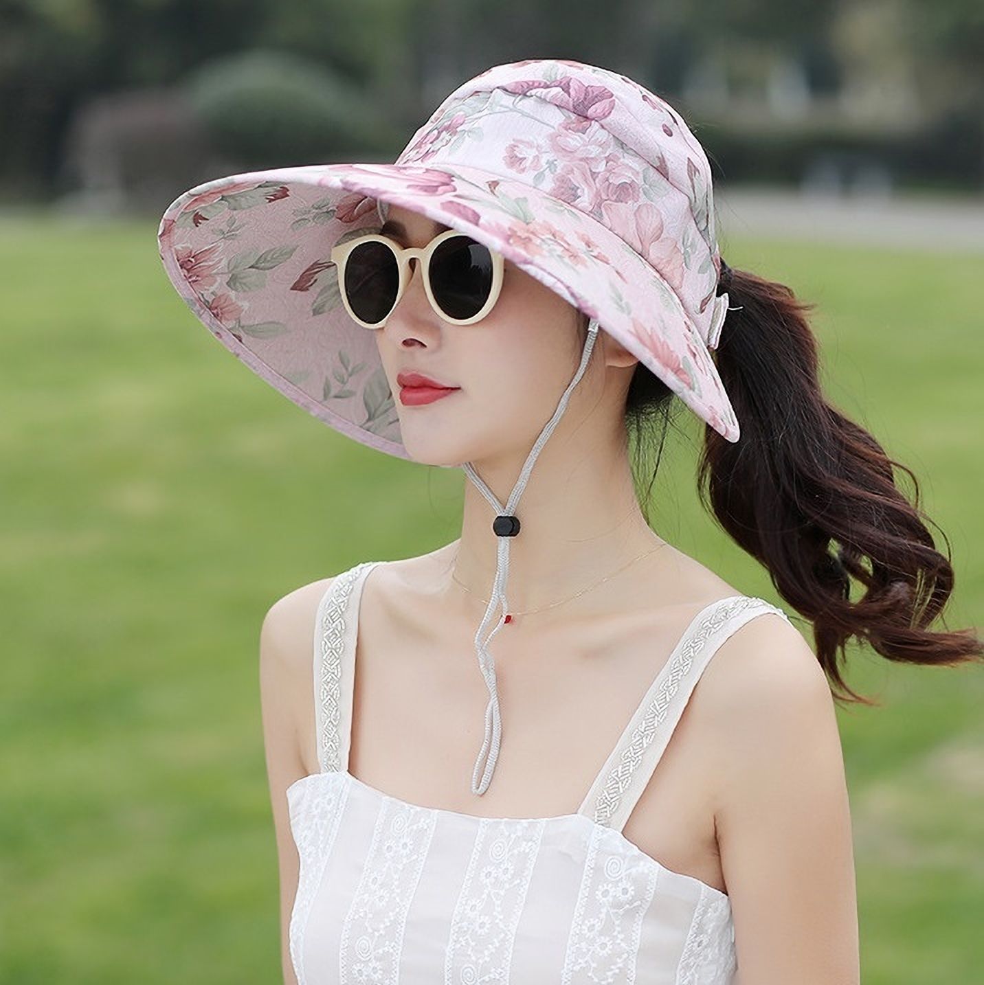 AlexVyan Sun Visor Cap 5" Wide Brim Summer Cap UV Protection Breathable Beach Sun Hat-picture-47