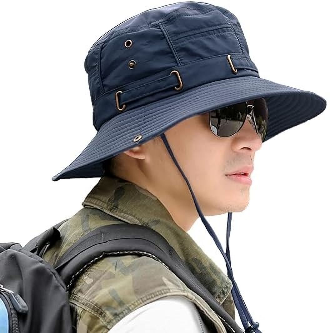 AlexVyan Casual Beach Hat SunVisor Hat for Gents UV Protection Wide Brim Summer Hat Cap-picture-44