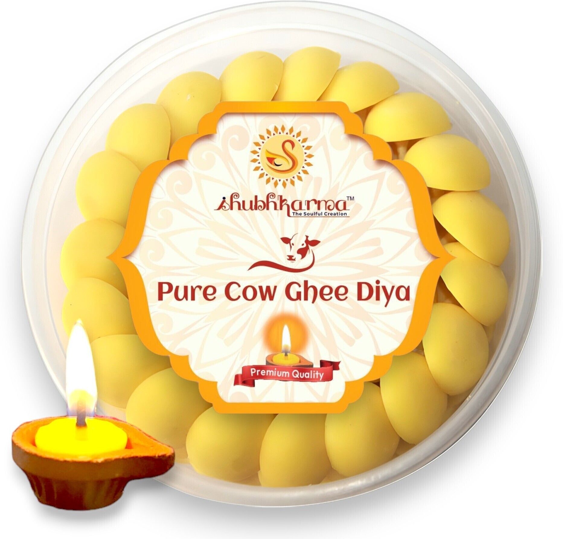 Pure Cow Ghee Diya, Premium Quality Batti, 30-min Burning(Pack of 100pcs)-image-22