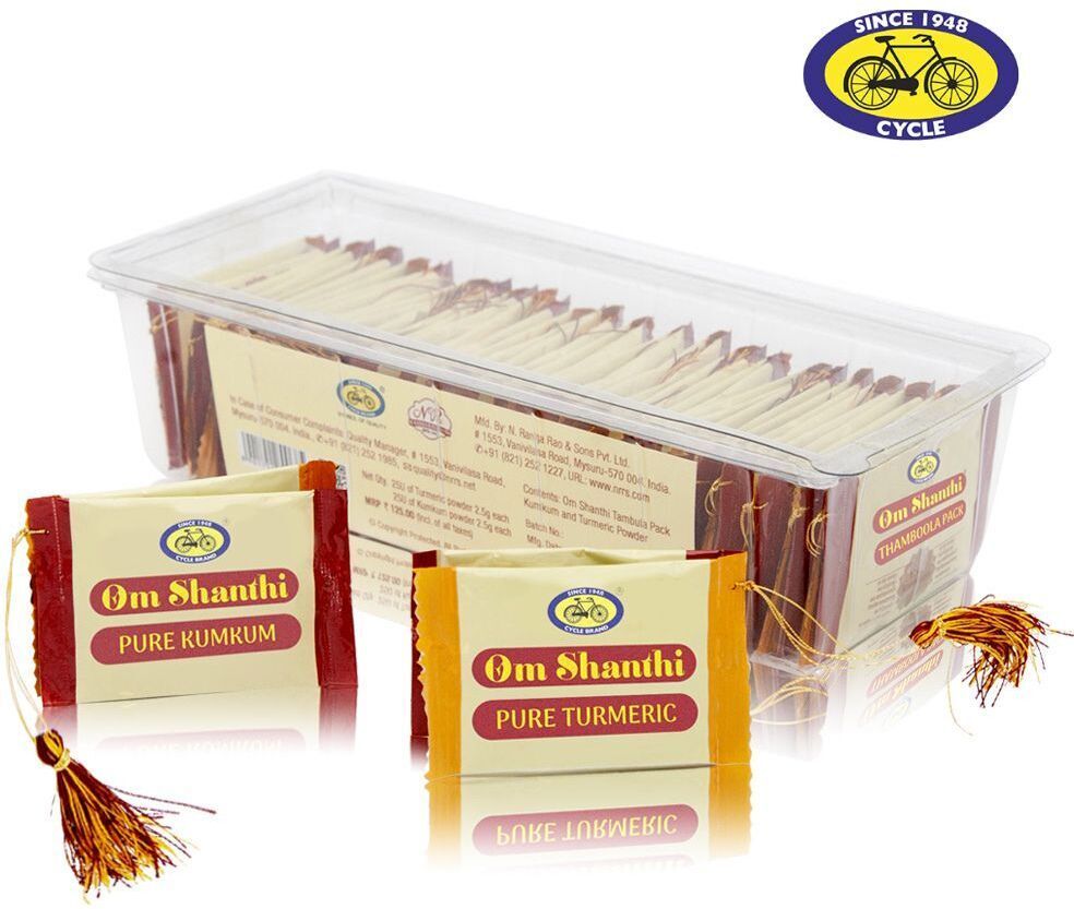 cycle Om Shanthi Tambula Pouch Haldi Kumkum Return Gifts (100 pcs) |Pack of 2, 50 each-picture-5