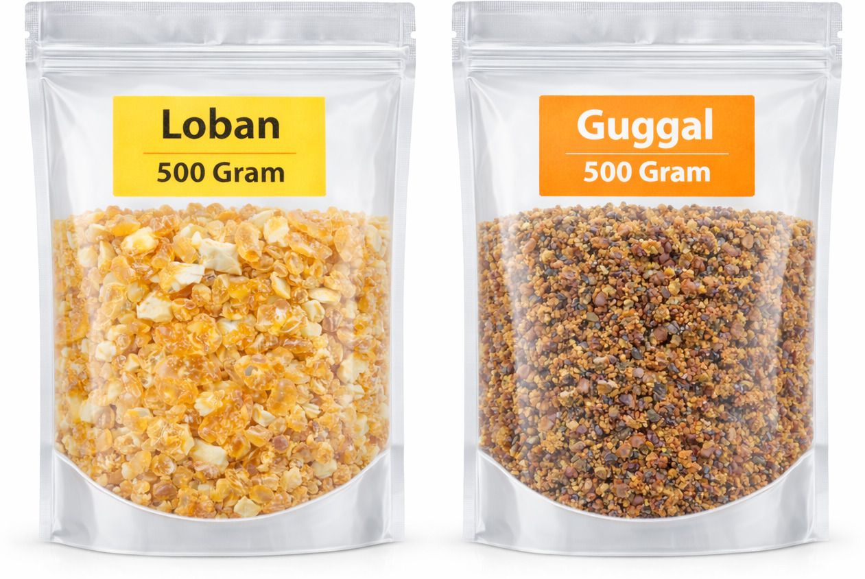 Guggal 500 Gm Loban 500 Gm Combo Pack For Havans, Puja, Mandir-image-18