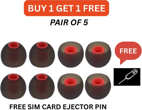 Anylife pair of 5 Earpads, for Replacement in Earphones and free sim card ejector pin In The Ear Headphone Cushion-image-2