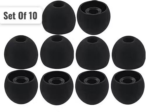 The GiG Store Set of 10 Silicone Earbuds Ear Tips for In-Ear Earphones & Earbuds (Black) In The Ear Headphone Cushion-image-47