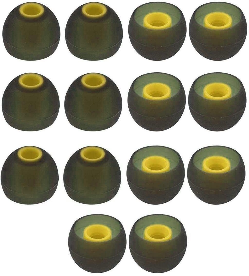 BBS PRO Yellow Grey 14 pcs Earbuds Rubber earphone tips replacement headphone cushion In The Ear Headphone Cushion-image-5