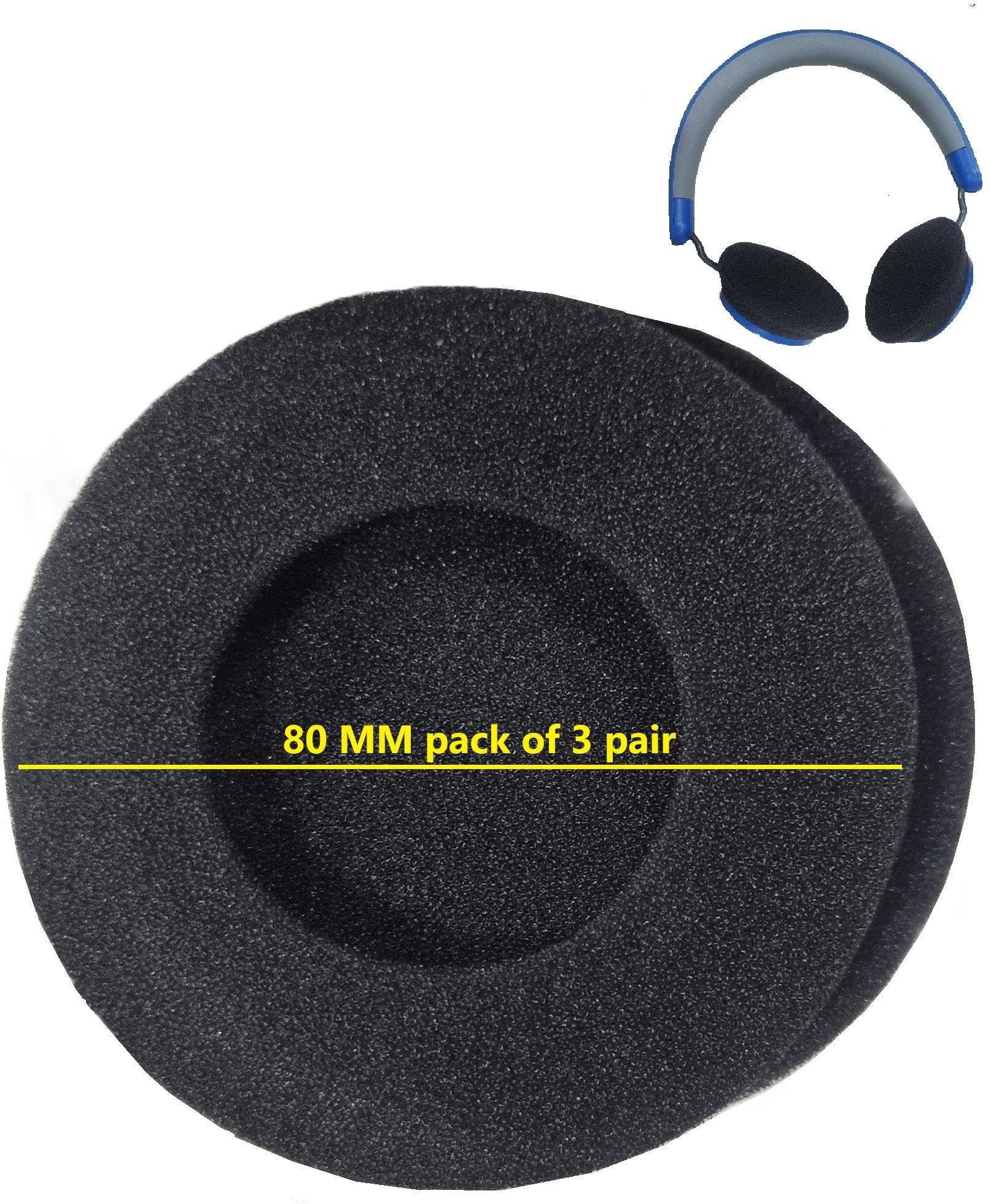 Atabz Headphones sponge 5cm replacement 2pair Over The Ear Headphone Cushion-image-18