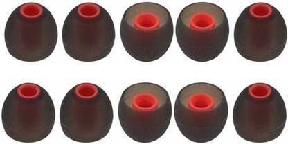 BUMTECH 10 pcs Red Eds Rubber earphone tips replacement headphone ear cushion In The Ear Headphone Cushion (Pack of 5, Grey) In The Ear Headphone Cushion-image-48