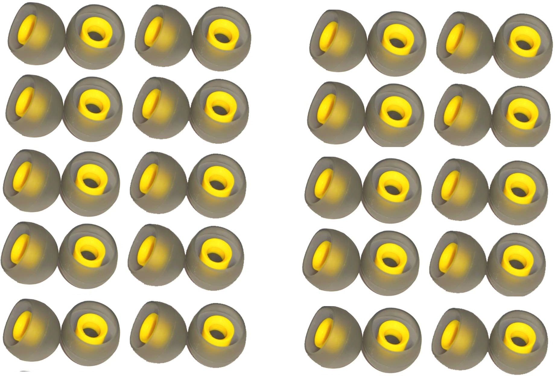 Somapa Silicone Replacement Yellow Earbuds Tips, Eartips, Earpads, for Headphone(40Pcs) In The Ear Headphone Cushion-image-41
