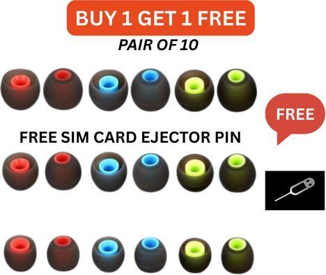 Anylife pair of 10 Earbuds rubber Free Cable Protector In The Ear Headphone Cushion-image-24