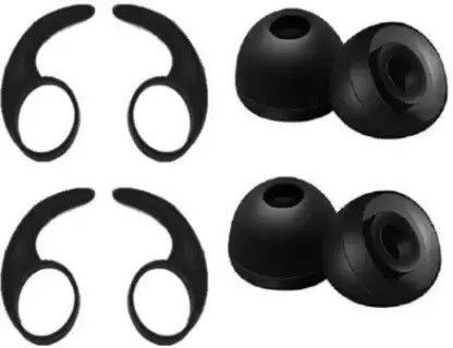 YTM Silicone Eartips For Rockerz 255 (Pack Of 8 Black ) In The Ear Headphone Cushion In The Ear Headphone Cushion
