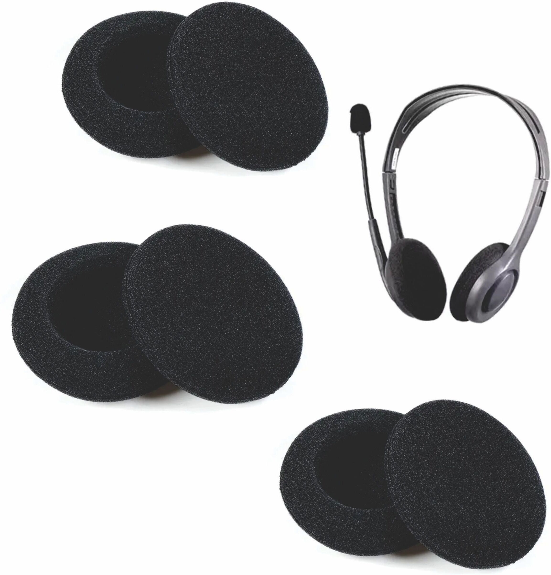 Mayklen Headphone Cushion For Jabra Biz 1500 (55MM / 5.5 +CM) | 5MM Thick Over The Ear Headphone Cushion
