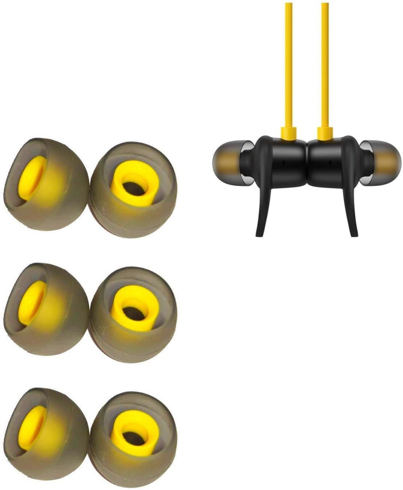 BUMTECH 6 Pcs Silicone Rubber Earbuds Cover for Realme Buds 2 | (M) Size In The Ear Headphone Cushion