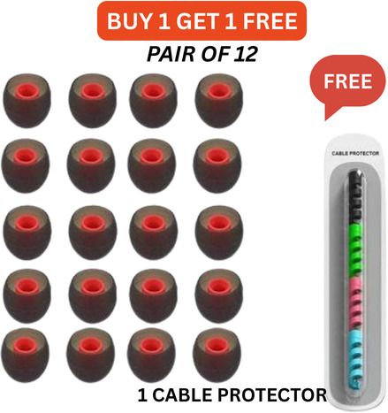 Anylife pair of 12 Earbuds rubbers, Free Cable Protector In The Ear Headphone Cushion-image-15