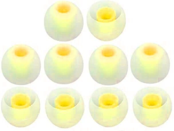 BBS PRO Yellow white 10 pcs Earbuds Rubber earphone tips replacement headphone cushion In The Ear Headphone Cushion